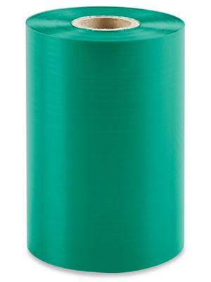 Industrial Thermal Transfer Ribbons - Wax/Resin, Green, 4.33" x 1,476' S-10769G