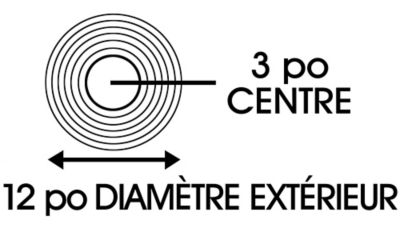 Mandrin de 3 po et diamètre extérieur de 12 po