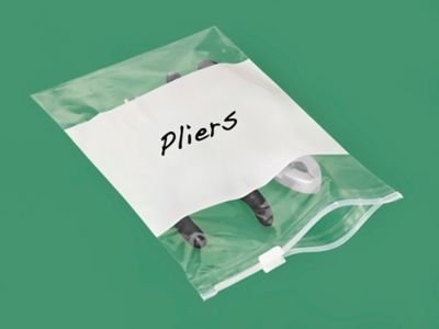 6 x 9" White Block Slider Zip Bags S-10840