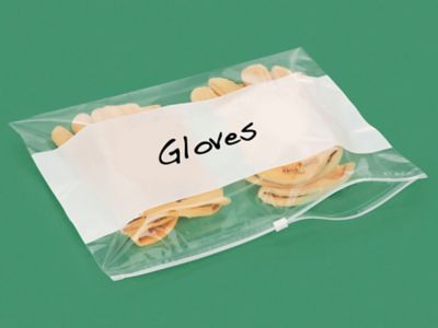 16 x 12" White Block Slider Zip Bags S-10841