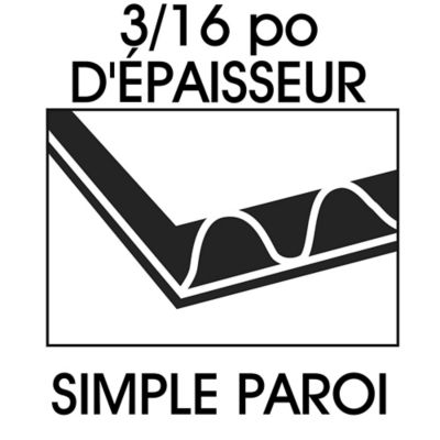 Paroi simple de 3/16 po d'épaisseur