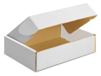 11 1/8 x 8 3/4 x 3" White Tab Locking Literature Mailers S-11227