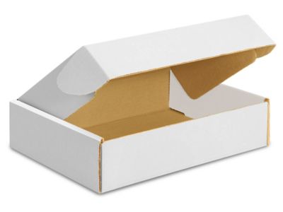 12 1/8 x 9 1/4 x 3" White Tab Locking Literature Mailers S-11229