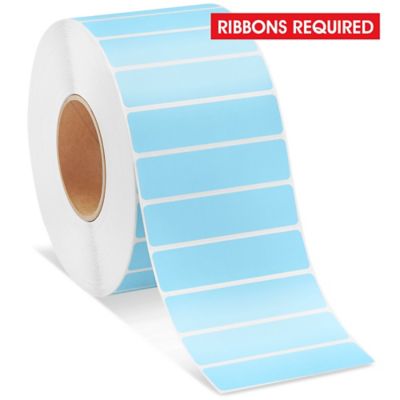 Industrial Thermal Transfer Labels - Blue, 4 x 1", Ribbons Required S-11265BLU