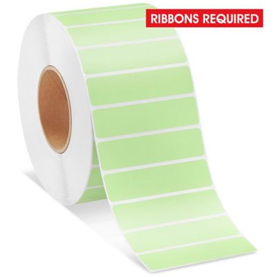 Industrial Thermal Transfer Labels - Green, 4 x 1