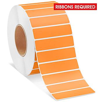 Industrial Thermal Transfer Labels - Orange, 4 x 1", Ribbons Required S-11265O