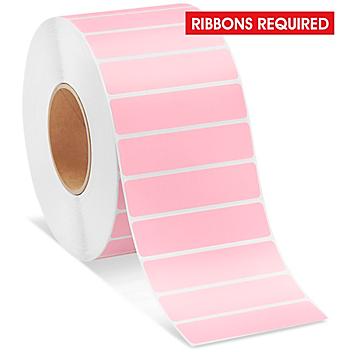 Industrial Thermal Transfer Labels - Pink, 4 x 1", Ribbons Required S-11265P