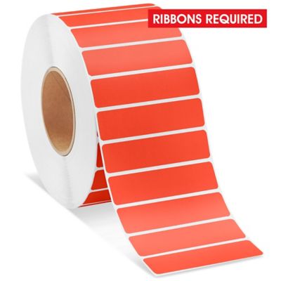 Industrial Thermal Transfer Labels - Red, 4 x 1", Ribbons Required S-11265R