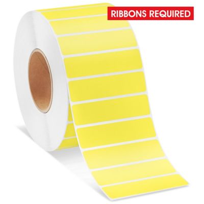 Industrial Thermal Transfer Labels - Yellow, 4 x 1", Ribbons Required S-11265Y