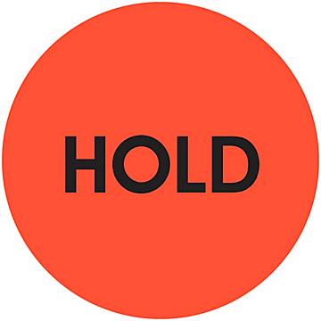 Etiquetas Adhesivas Circulares para Control de Inventario - "Hold", 2"
