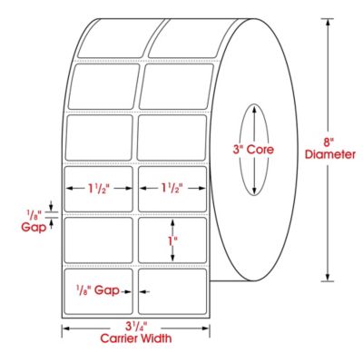 Industrial Thermal Transfer Labels - 2-Up, 1 1/2 x 1, Ribbons Required S-11289  - Uline