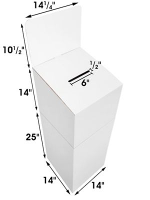 7PK Cardboard Ballot Box with Removable Header & Side Pocket - White 1 –  FixtureDisplays