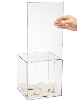 Boîte à Dons En Acrylique Avec Serrure - Urne Transparente Verrouillable Pour Collecte De Fonds, Votes, Suggestions, 15.8x13.6x21.3 Cm - 8