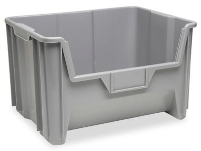 Giant Stackable Bin Organizer - 48 x 18 x 72 with 15 x 20 x 12 1/2 Gray Bins - ULINE - H-9903GR