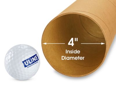 Kraft Mailing Tubes with End Caps - 4 x 72, .125 Thick - ULINE - Carton of 15 - S-11336