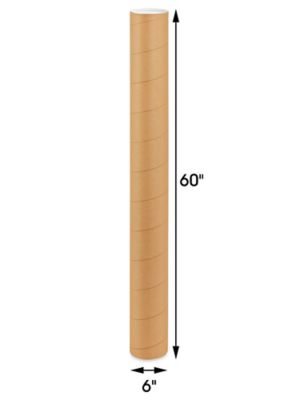 Kraft Mailing Tubes with End Caps - 2 x 15, .060 thick S-3936