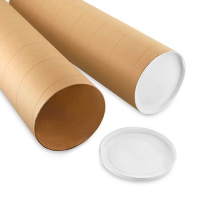 Kraft Mailing Tubes with End Caps - 4 x 36, .080 thick S-3573 - Uline