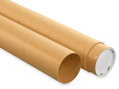 2-piece Adjustable Kraft Mailing Tubes with End Caps - 3 1/4 x 24 - 44", .18" thick S-11342
