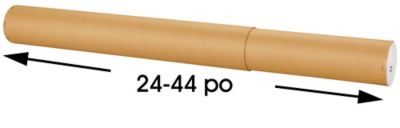 Tubes d'expédition en kraft à 2 parties ajustables avec capuchons