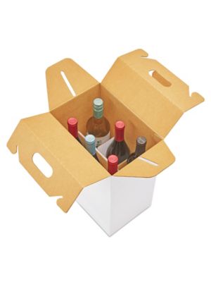 Caja Cartón 24x16,5x34 cm para 6 Botellas de Vino (75 cl.) - Cajas