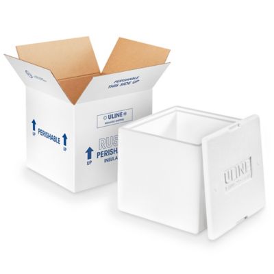 Cajas de Poliestireno, Cajas de Cartón para Envío con Aislante, Cajas con  Espuma para Envíos en Existencia - ULINE