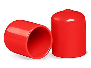 Clear Tube End Caps - 3/4", Red S-11363