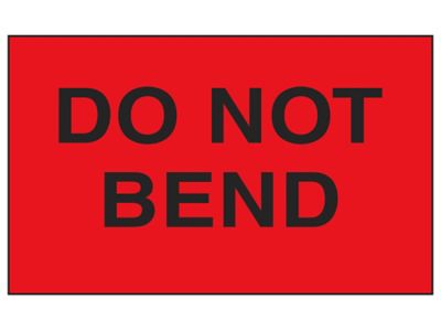 "Do Not Bend" Label - 3 x 5" S-11393