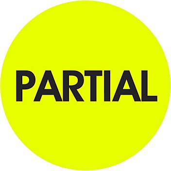 Circle Inventory Control Labels - "Partial", 2" S-11401