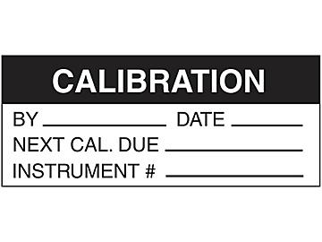 Inspection Labels - "Calibration", Vinyl Cloth, Black