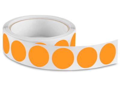 Removable Adhesive Circle Labels - Fluorescent Orange, 1" S-11441O