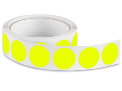 Removable Adhesive Circle Labels - Fluorescent Green, 1 S-11441G - Uline