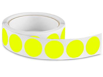 Removable Adhesive Circle Labels - Fluorescent Yellow, 1" S-11441Y