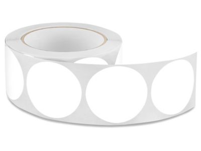 Removable Adhesive Circle Labels - White, 2" S-11442W
