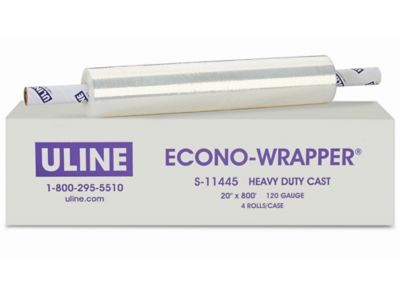 Uline Heavy Duty Econo-Wrapper&reg; - Cast, 120 gauge, 20" x 800' S-11445