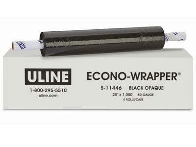 Uline Econo-Wrapper&reg; - Black Opaque, 80 gauge, 20" x 1,000' S-11446