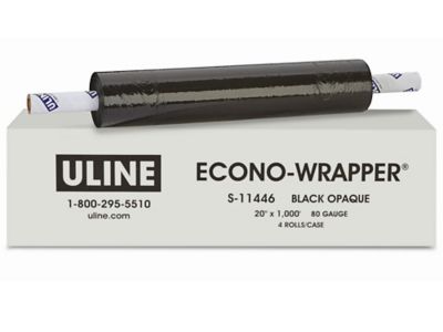 Econo-Wrapper® - Black Opaque, 80 gauge, 20 x 1,000' S-11446 - Uline