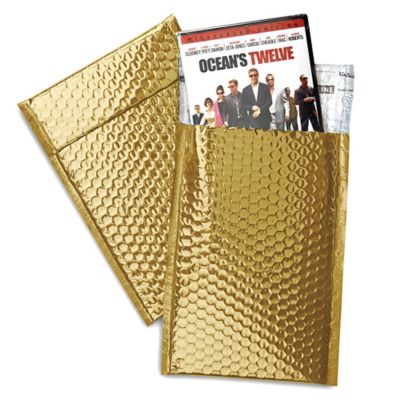 Glamour Bubble Mailers - 7 1/2 x 11", Gold S-11504GOLD