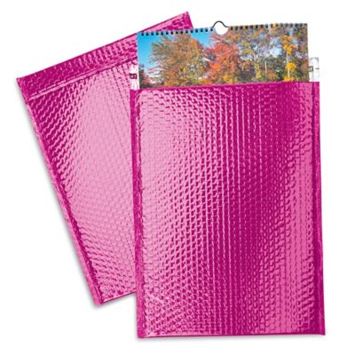 6.5 x 6.5  Hot Pink Metallic Gloss Foil bubble mailers Peel & Seal