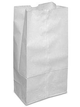 Paper Grocery Bags - 7 3/4 x 4 3/4 x 16", #16, White S-11541