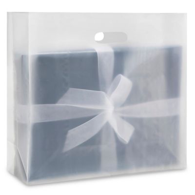 Clear Frosty Die Cut Handle Bags