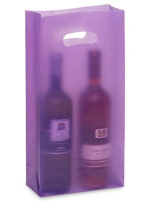  Frosty Die Cut Bags - 7 3/4 x 3 1/2 x 15", Double Wine