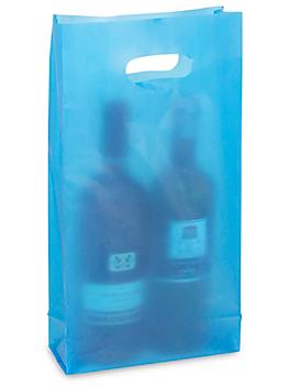 Frosty Die Cut Bags - 7 3/4 x 3 1/2 x 15", Double Wine, Blue S-11550BLU
