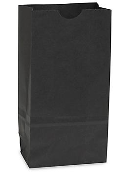 Colored Paper Lunch Bags - 4 x 2 x 8", #2, Black S-11566BL