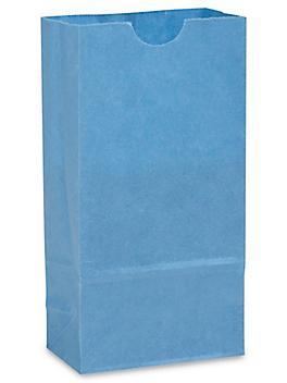 Colored Paper Lunch Bags - 4 x 2 x 8", #2, Blue S-11566BLU