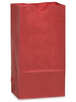 Colored Paper Lunch Bags - 4 x 2 x 8, #2, Red S-11566R - Uline