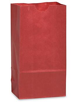 Colored Paper Lunch Bags - 4 x 2 x 8", #2, Red S-11566R