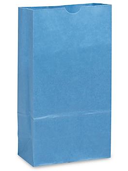 Colored Paper Lunch Bags - 6 x 4 x 11", #6, Blue S-11567BLU