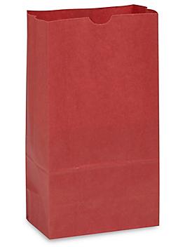 Colored Paper Lunch Bags - 6 x 4 x 11", #6, Red S-11567R