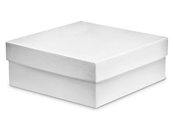 Deluxe Gift Boxes - 8 x 8 x 3", White S-11594