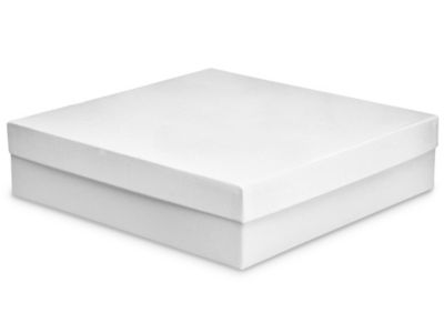 Rigid Nested Hat Boxes-White with Gold Trim